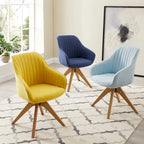 Fauteuil de bureau moderne pivotant avec pieds en bois