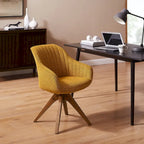 Fauteuil de bureau moderne pivotant avec pieds en bois