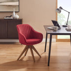 Fauteuil de bureau moderne pivotant avec pieds en bois