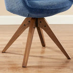 Fauteuil de bureau moderne pivotant avec pieds en bois