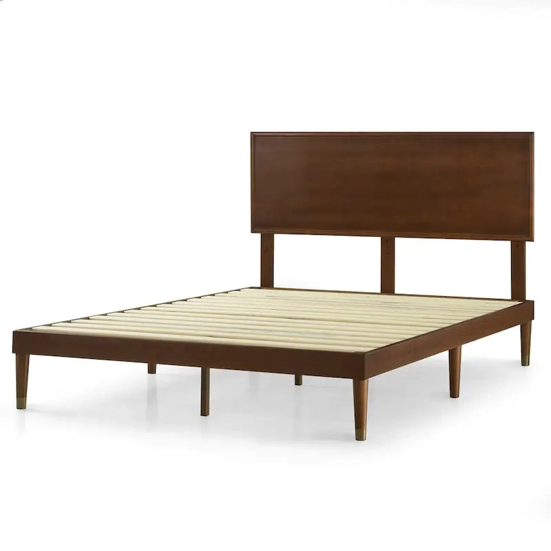 Deluxe Mid-century Wood Platform Bed
