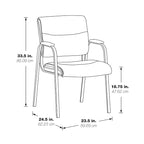 Chaise visiteur en similicuir et cadre finition noire