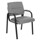 Chaise visiteur en similicuir et cadre finition noire