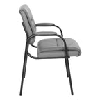Chaise visiteur en similicuir et cadre finition noire