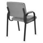 Chaise visiteur en similicuir et cadre finition noire