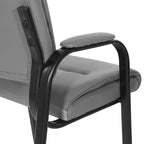Chaise visiteur en similicuir et cadre finition noire