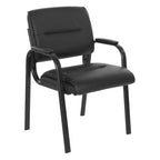 Chaise visiteur en similicuir et cadre finition noire