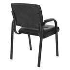 Chaise visiteur en similicuir et cadre finition noire