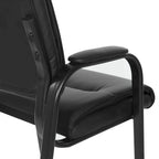 Chaise visiteur en similicuir et cadre finition noire