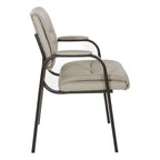 Chaise visiteur en similicuir et cadre finition noire