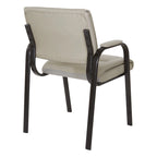 Chaise visiteur en similicuir et cadre finition noire
