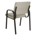Chaise visiteur en similicuir et cadre finition noire