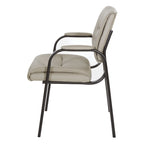 Chaise visiteur en similicuir et cadre finition noire
