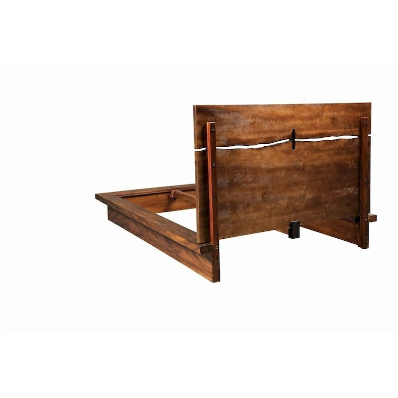 Smokey Walnut and Coffee Bean Storage Platform Bed