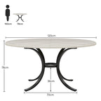 Table à manger ronde pour 4-6 personnes, Table de cuisine en bois pour salle à manger
