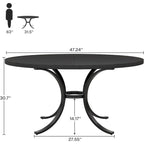 Table à manger ronde pour 4-6 personnes, Table de cuisine en bois pour salle à manger