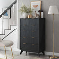 Commode moderne cannelée à 5 tiroirs, Chiffonnier, Meuble TV commode