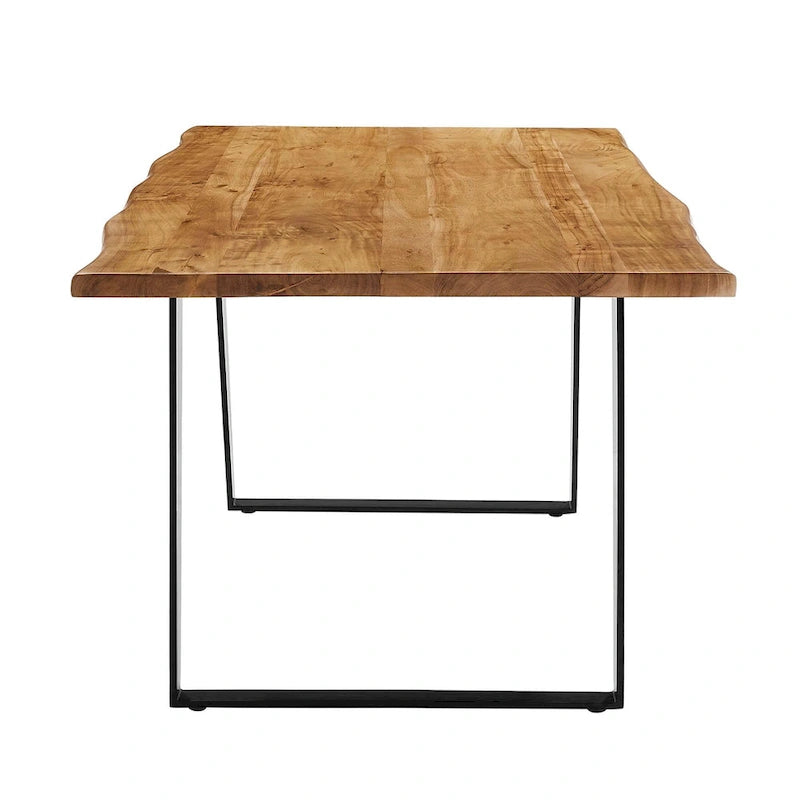 60 Live Edge Acacia Wood Dining Table - Black Natural