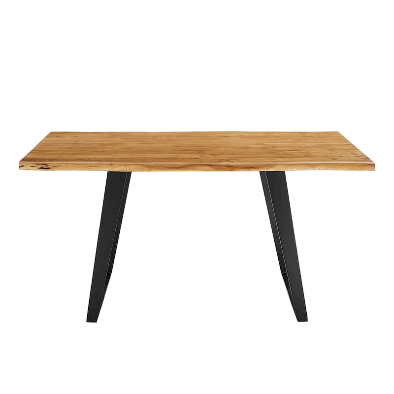 60 Live Edge Acacia Wood Dining Table - Black Natural
