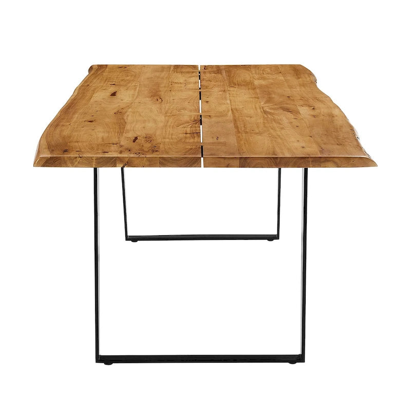 60 Live Edge Acacia Wood Dining Table - Black Natural