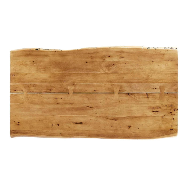 60 Live Edge Acacia Wood Dining Table - Black Natural