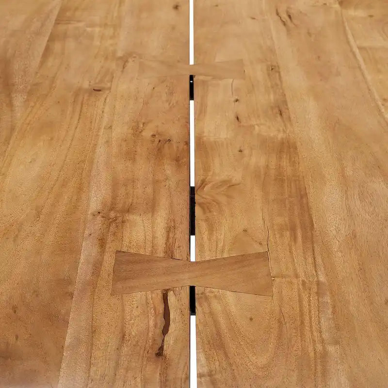 60 Live Edge Acacia Wood Dining Table - Black Natural