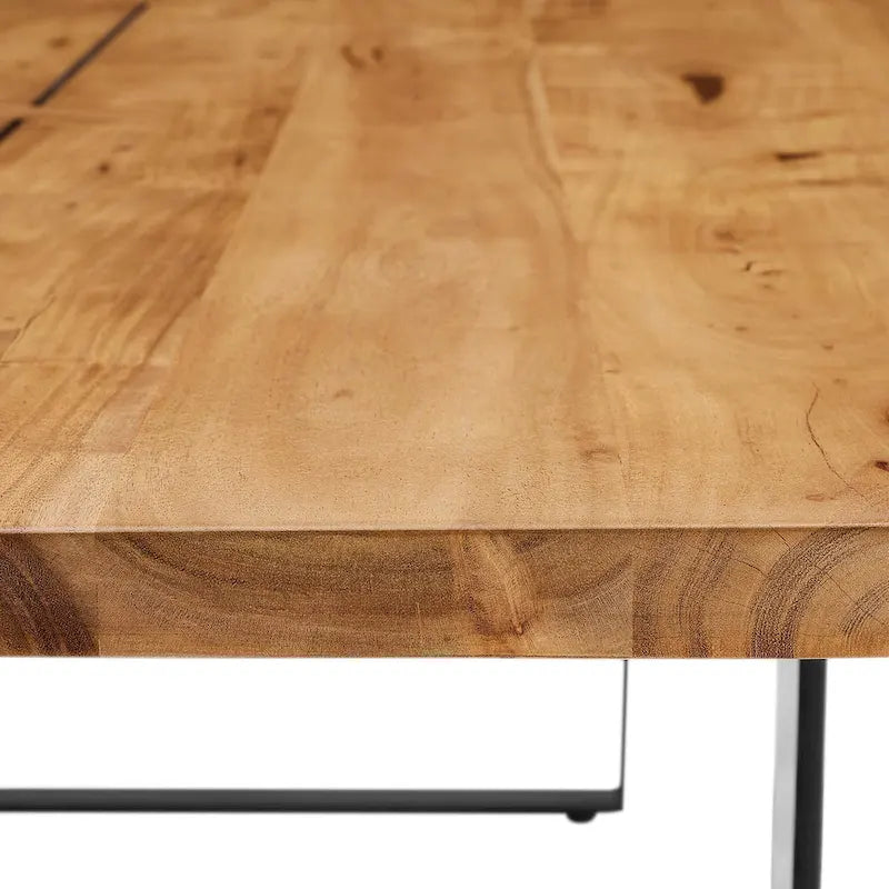 60 Live Edge Acacia Wood Dining Table - Black Natural