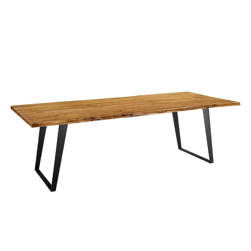 60 Live Edge Acacia Wood Dining Table - Black Natural