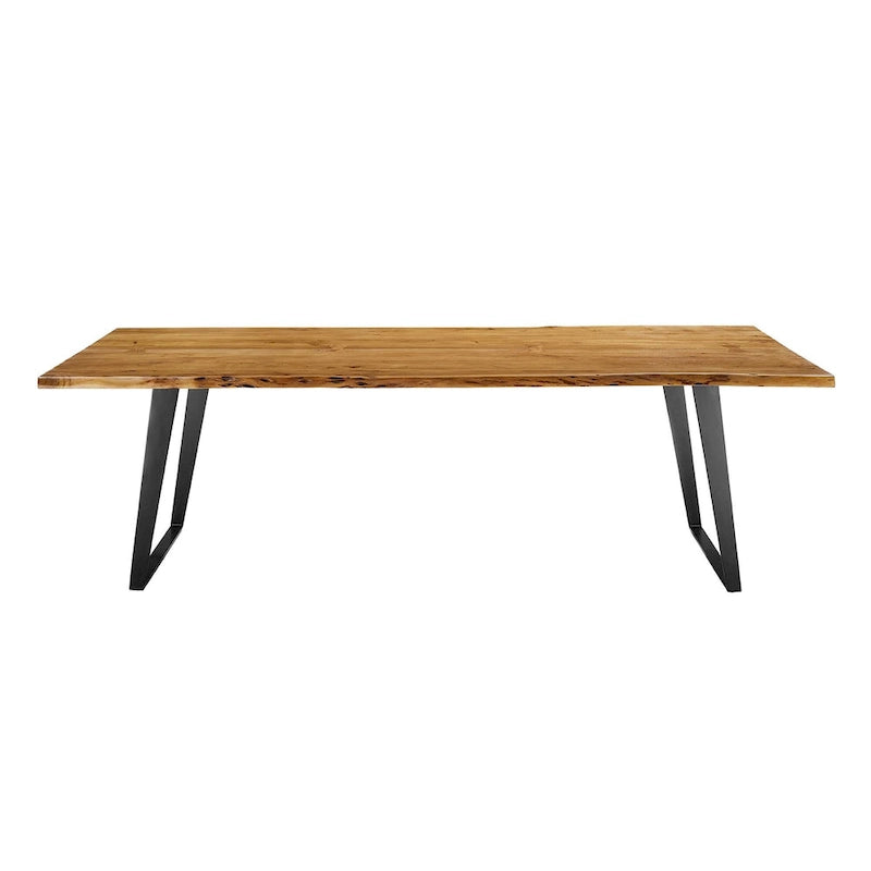 60 Live Edge Acacia Wood Dining Table - Black Natural