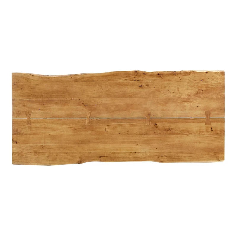 60 Live Edge Acacia Wood Dining Table - Black Natural