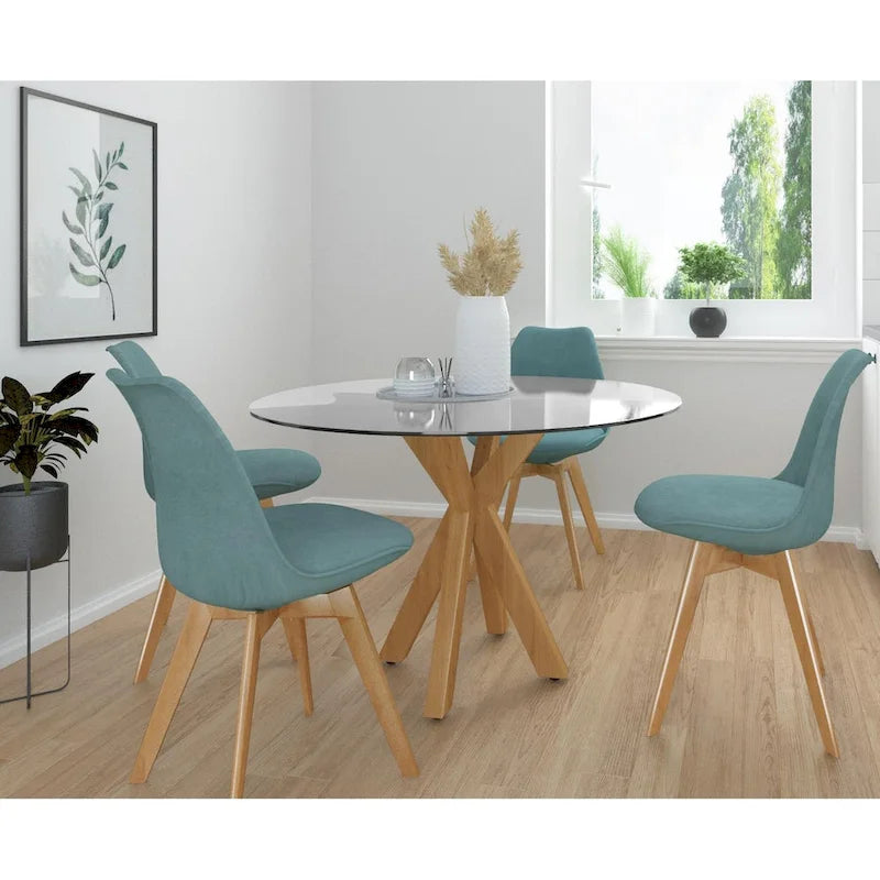  Jumi Glass Dining Table - Oak