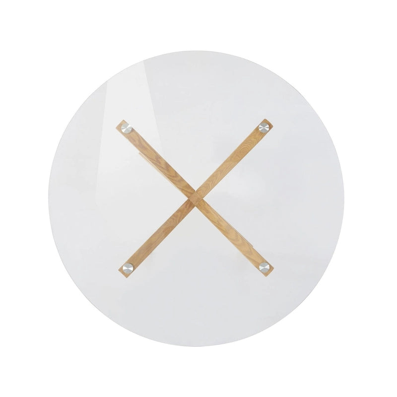 Glass Dining Table - Oak