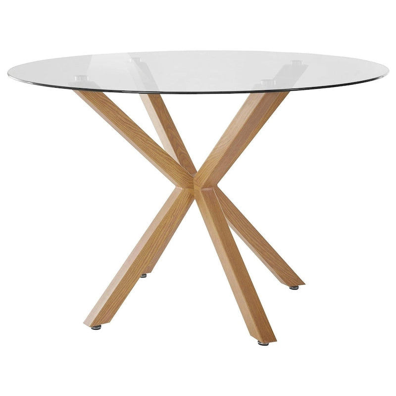Glass Dining Table - Oak