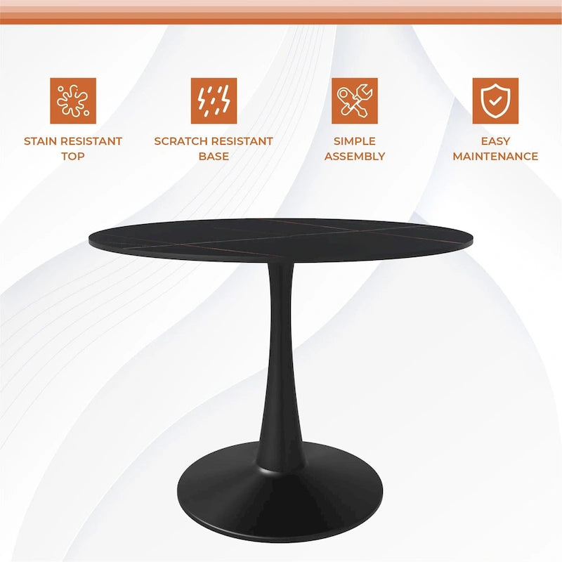 Round Dining Table 40 Sintered Stone Tabletop