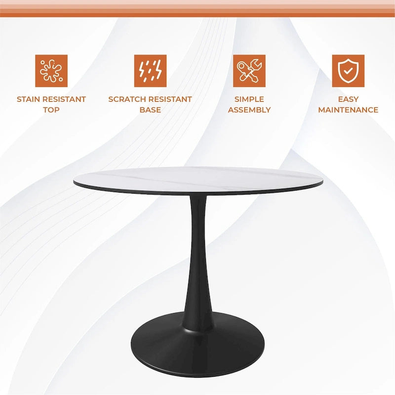 Round Dining Table 40 Sintered Stone Tabletop