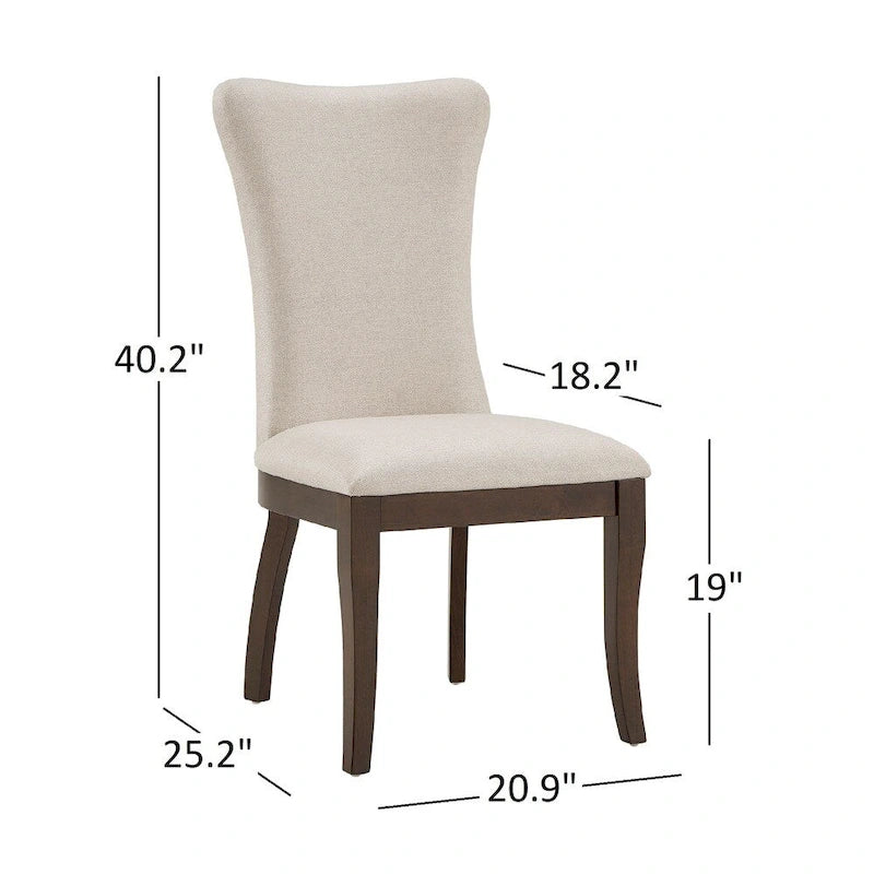 Chaises de salle à manger capitonnées en tissu (lot de 2)