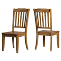 Chaises de salle à manger en bois à lattes (lot de 2)
