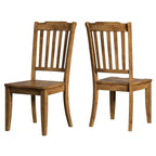 Chaises de salle à manger en bois à dossier à lattes