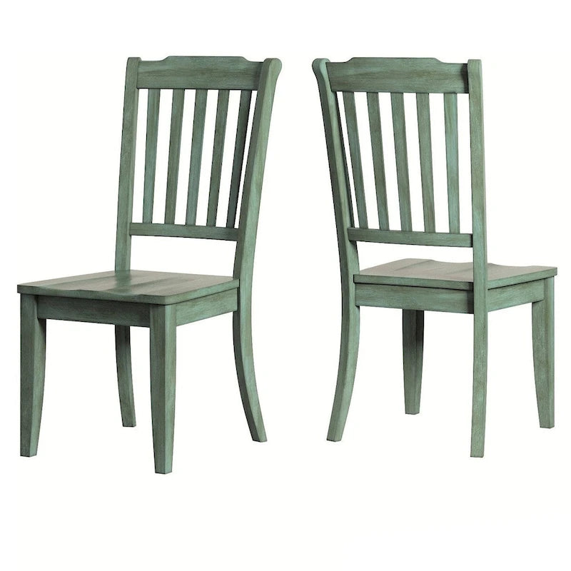 Slat-back Wood Dining Chairs (of 2)