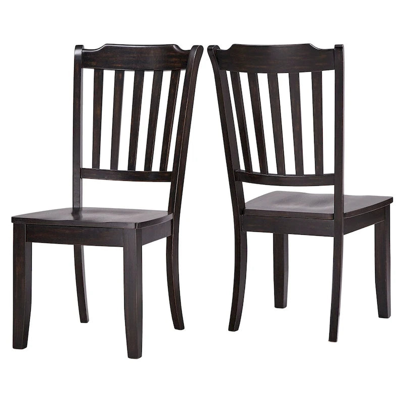 Slat-back Wood Dining Chairs (of 2)