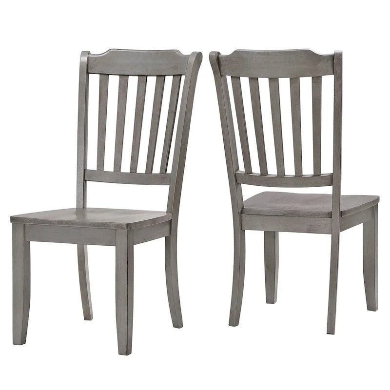Slat-back Wood Dining Chairs (of 2)