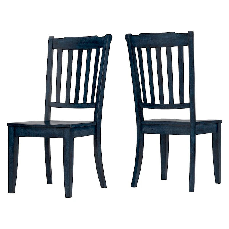 Slat-back Wood Dining Chairs (of 2)