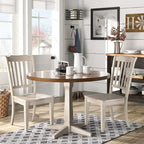 Chaises de salle à manger en bois à dossier à lattes