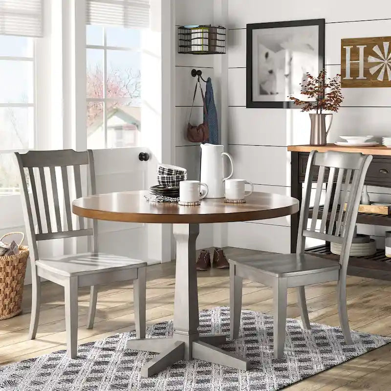 Chaises de salle à manger en bois à lattes (lot de 2)