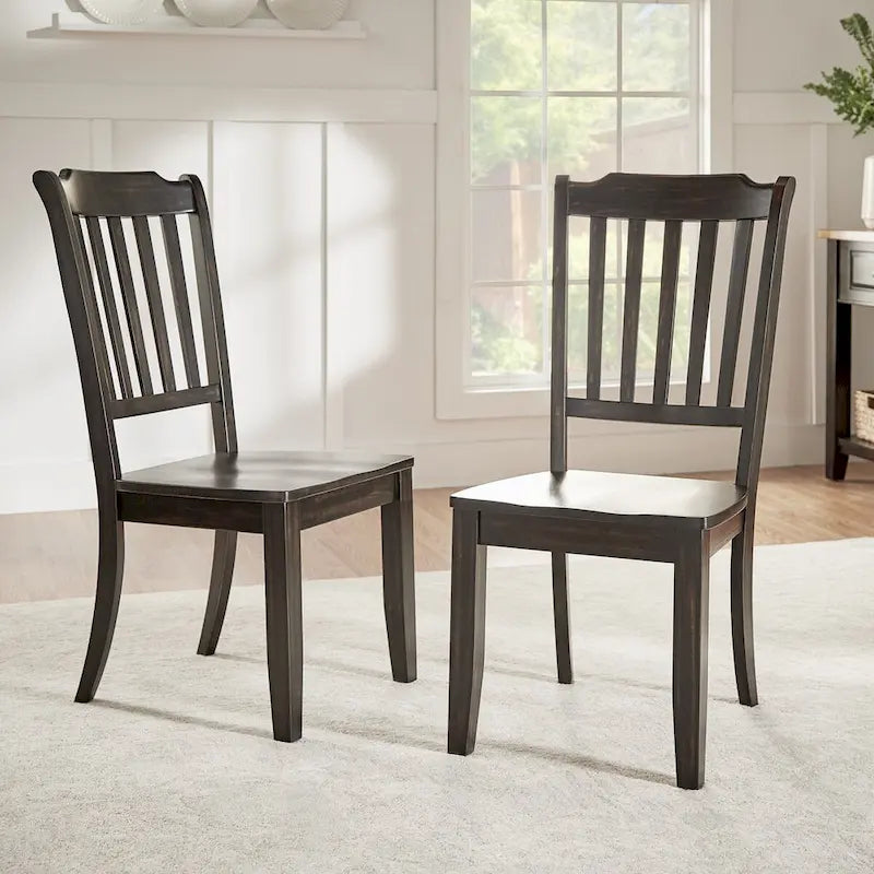 Chaises de salle à manger en bois à lattes (lot de 2)