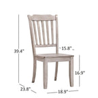 Chaises de salle à manger en bois à dossier à lattes