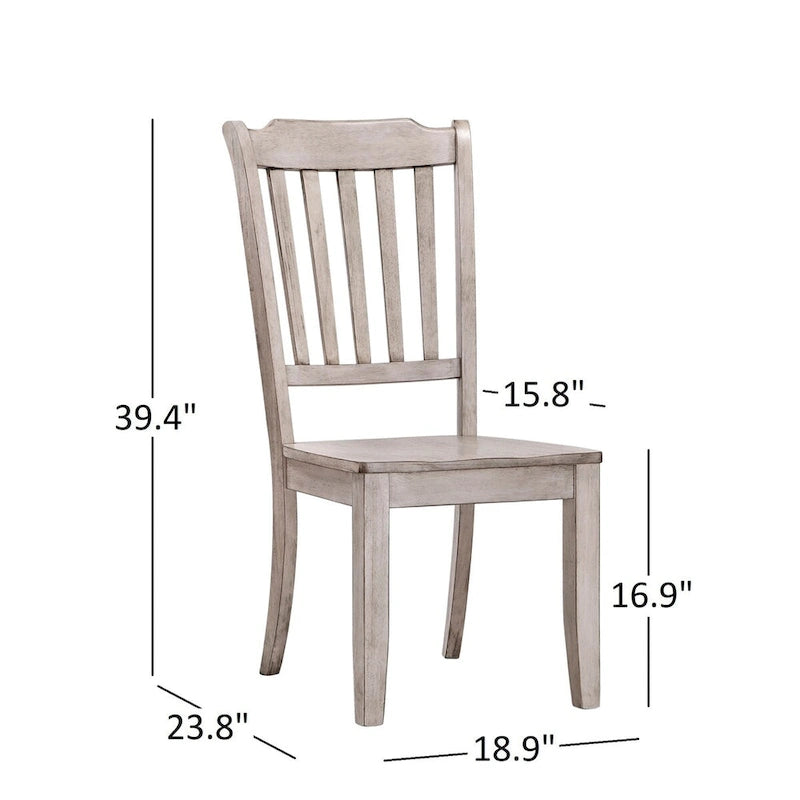 Chaises de salle à manger en bois à lattes (lot de 2)