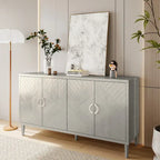 Buffet bahut élégant unique à 4 portes avec pieds en pin