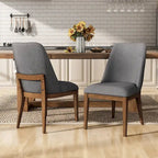 Chaises de salle à manger arrondies en bois massif Leopold
