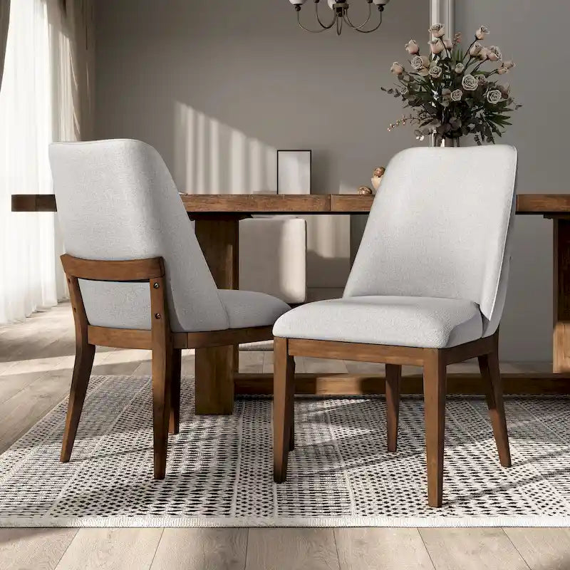 Leopold Rounded Solid Wood Dining Chairs (of 2)